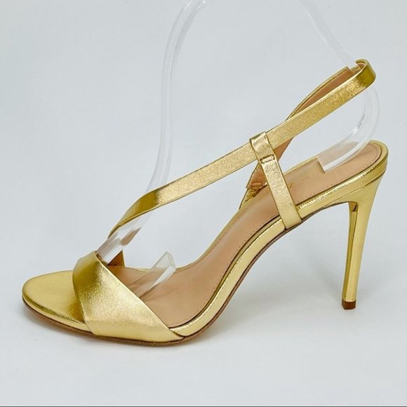 Rachel Zoe Nina Gold Leather Women’s Sandals - Picture 4 of 14